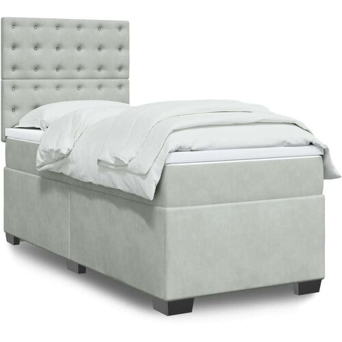 Box spring krevet s madracem svjetlosivi 100x200 cm baršunasti Cijene