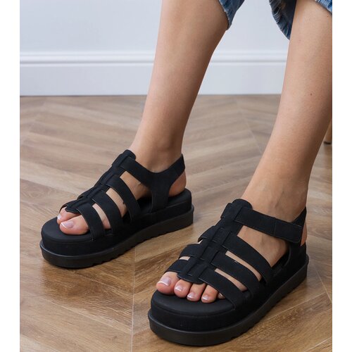 Gemre Black platform gladiator sandals Hartos Cene