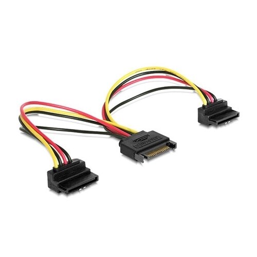 Gembird Kabl napojni interni, SATA to 2x SATA 90 stepeni CC-SATAM2F-02 15cm power cable, Slike