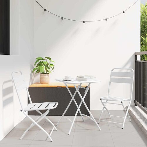 Bistro set 3 pcs Bijelo Čelik Cijene