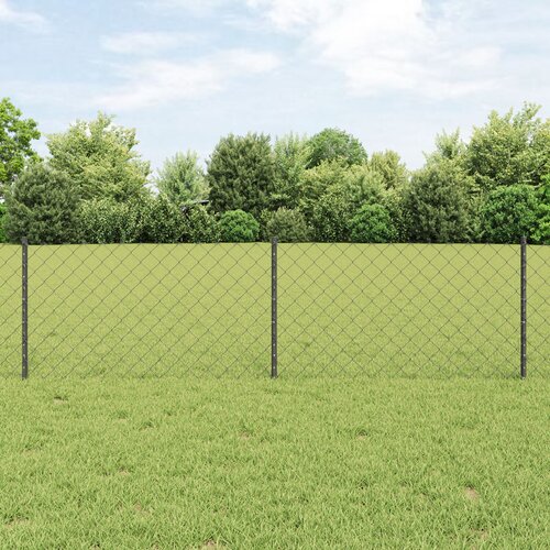 vidaXL Ogradna mreža s 25 U postova Siva 0.6x25 m Čelik Cijene