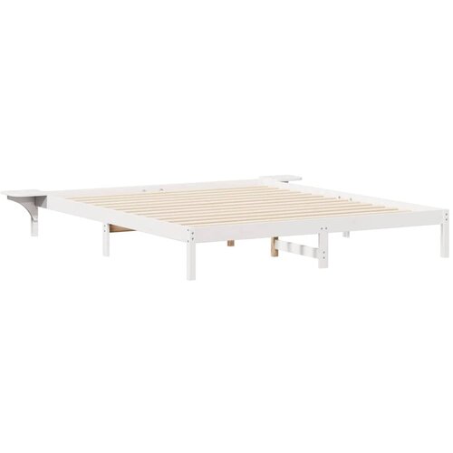 vidaXL Posteljni okvir s stranskimi omaricami Bela 180 x 210 cm, (5000084077) Cene