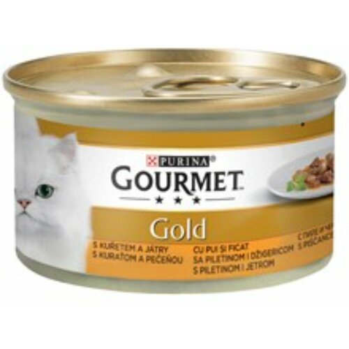 Gourmet gold 85g - komadići piletine i jetre u sosu Slike