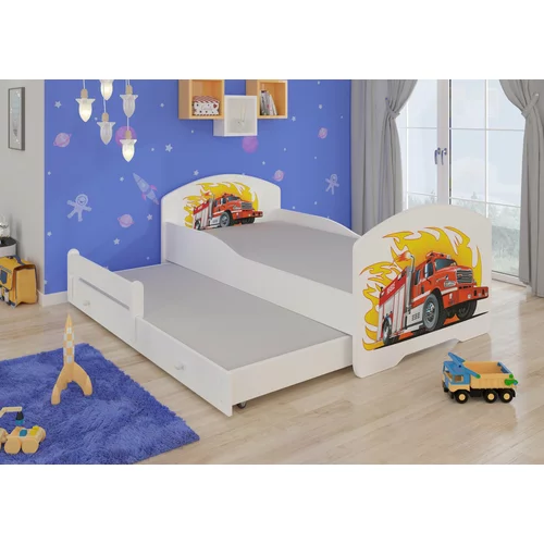 ADRK Furniture Dječji krevet Pepe II grafika s dodatnim ležajem - 80x160 cm