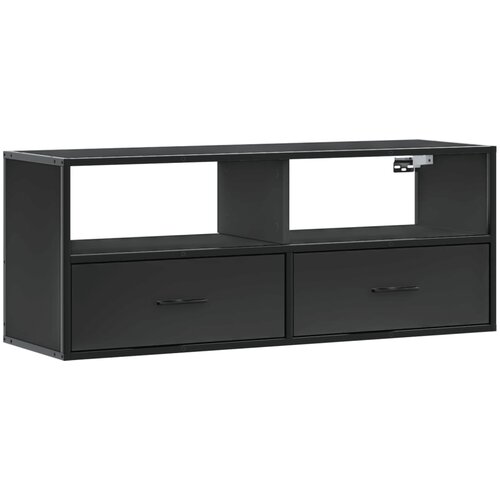 Maison Chic TV omarica - TV enota - Televizijska omarica črna 100x31x39,5 cm inženirski les in kovina, (21701219) Slike