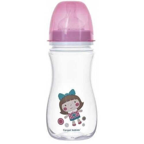 Canpol baby flašica široki vrat, antikolik - easy start- 300 ml - toys doll pink Cene
