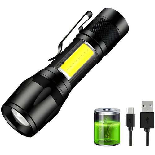 Mini LED svetilka z USB polnjenjem - Črna KP25693 Slike