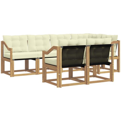 vidaXL Zunanja garnitura za sedenje z blazino 7 pcs Bela in krem, (5000269949) Cene