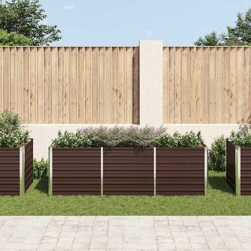  Povi&amp;scaron;ena vrtna gredica smeđa 240 x 80 x 77 cm pocinčani čelik Slike