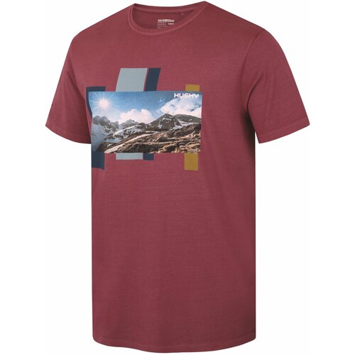 Husky Men's cotton T-shirt Tee Skyline M burgundy Slike