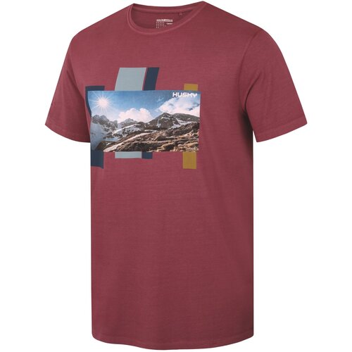 Husky Men's cotton T-shirt Tee Skyline M burgundy Cene