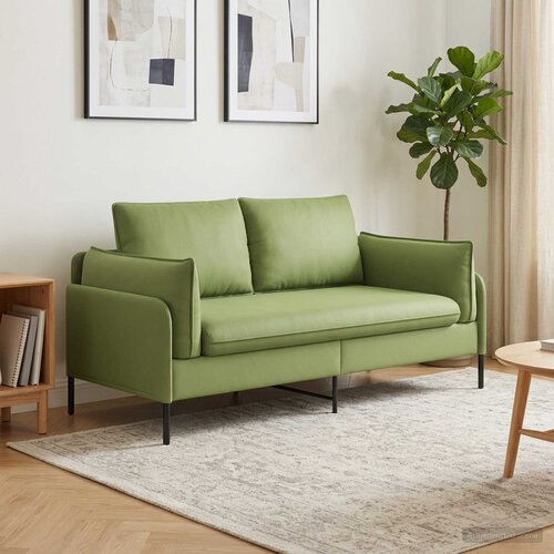 SOFA za dvije osobe 2-sjedalo Svijetlo zelena 188 x 81 x 89 cm Slike