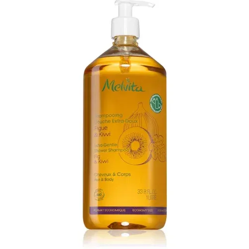 Melvita Extra-Gentle Shower Shampoo šampon za tuširanje za kosu i tijelo Fig & Kiwi 1000 ml