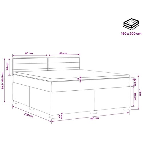  Boxspring krevet s madracem Krem 160 x 200 cm Tkanina - Krem 160 x 200 cm Dizajn linija Slike
