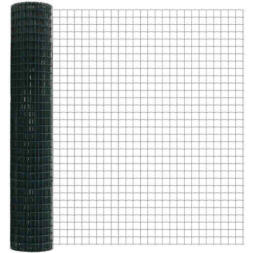  Ograda s postovima Zelena 1,6 x 10 m Čelik i PVC Slike