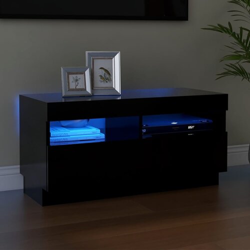 vidaXL TV ormarić s LED svjetlima crni 80x35x40 cm Cijene