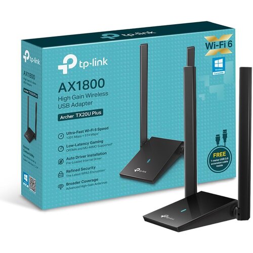 Tp-link Archer TX20U AX1800 Dual Band Wi-Fi 6 Wireless USB Adapter, 1201 Mbps at 5 GHz + 574 Mbps at... Cijene