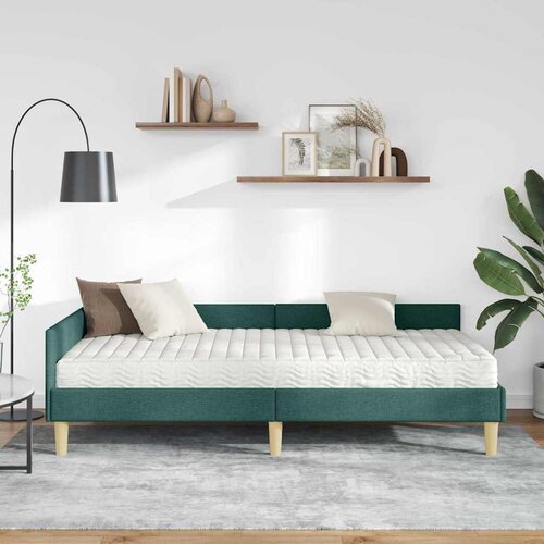  Kutni krevetni okvir s madracem 2 kom. Tamnozelena 100 x 200 cm Slike
