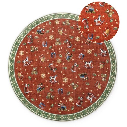 Villeroy Boch Crveni/zeleni okrugao tepih s božićnim motivom &oslash; 200 cm Toy's Delight Nostalgic Noel Red Green &ndash; Cijene
