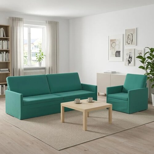  Set sofe 2 pcs Tirkizna Baršun - Tirkizna 1-Sjedalo + 3-Sjedalo (210 cm) Cene