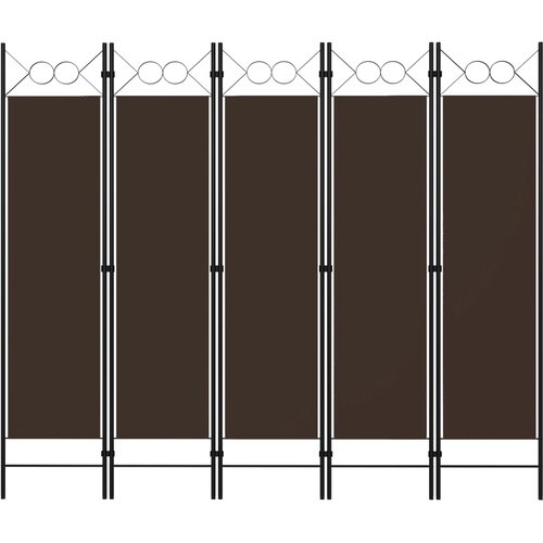 Sobna pregrada s 5 panela smeđa 200 x 180 cm Cene