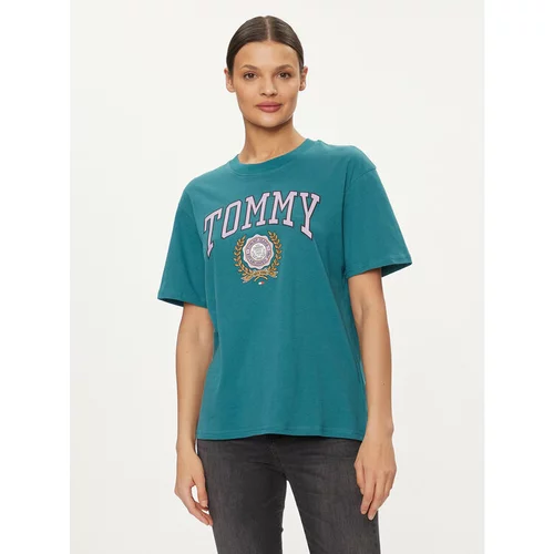 Tommy Jeans Majica Varsity DW0DW17824 Modra Relaxed Fit