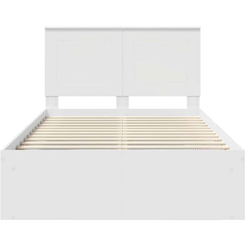 Okvir za krevet Bijelo 120 x 200 cm Čvrsto borovo drvo Slike