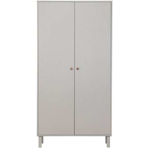 WOOOD Svijetlo sivi ormar od masivnog bora 100x195 cm Madu – Cijene