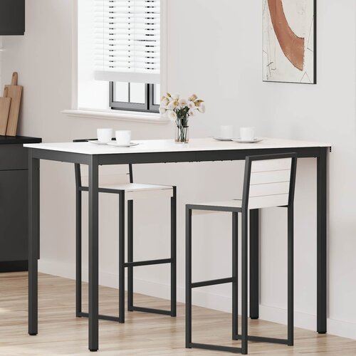  Stol za bar Bijelo 150 x 80 x 105 cm Čvrsto borovo drvo Slike