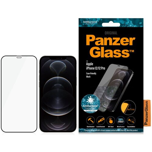 PanzerGlass za&amp;scaron;titno staklo za iPhone 12/12 Pro case friendly antibacterial black Slike