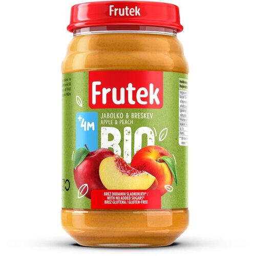 Frutek BIO ka&amp;scaron;ica jabolko in breskev 190 g, od 4. meseca Slike