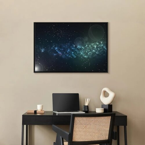  Slika - Space (1 Part) Wide 90x60 U crnom drvenom okviru Cene