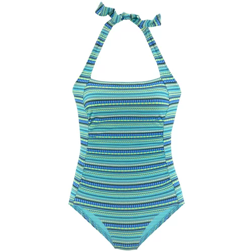 Lascana Jednodijelni kupaći kostim tirkiz / kobalt plava / kraljevsko plava / nebesko plava / žuta