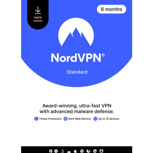NordVPN Standard - 6 Month - 10 Devices (PC/MAC/Mobile) VPN & Cybersecurity Software Subscription Key GLOBAL Cene