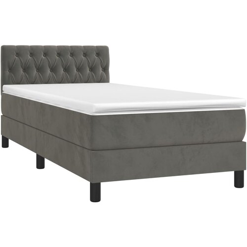 Box spring krevet s madracem tamnosivi 90x190 cm bar&amp;scaron;unasti Slike