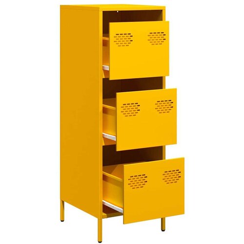VidaXL Visoka omara gorčično rumena 39x35x103,5 cm jeklo Slike