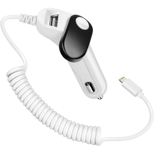 AVIZAR Avtomobilski polnilec za iPhone, zvit kabel Lightning proti zapletanju 1 m - bel, (21123542) Slike