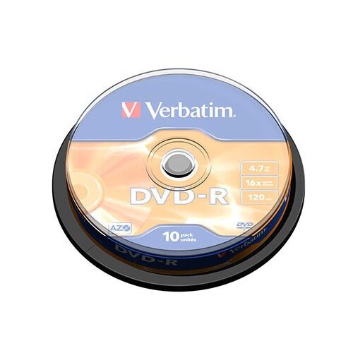  DVD-R, VERBATIM,4,7 GB,16X, spindle 10 kom,MATT SILVER.43523 Cijene