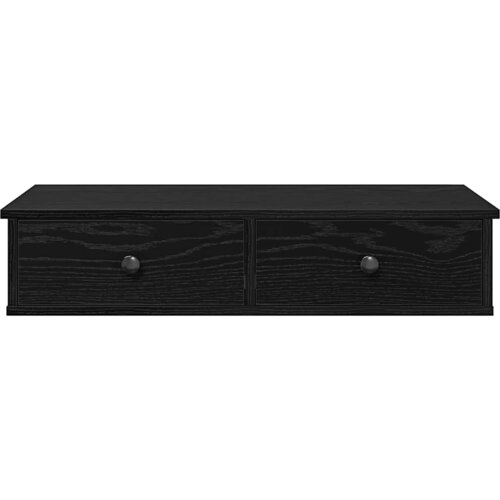  Zidna polica s ladicama crna 80x34x17 cm izrađeno drvo Slike