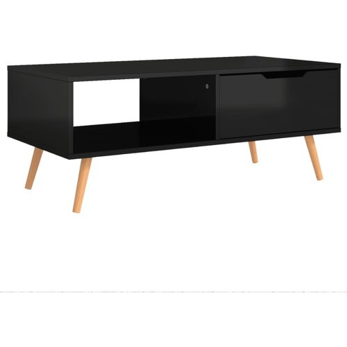 Maison Chic Klubska mizica - kavna mizica - Nizka mizica visok sijaj črna 100x49,5x43 cm iverna plo&amp;scaron;ča, (21752086) Slike