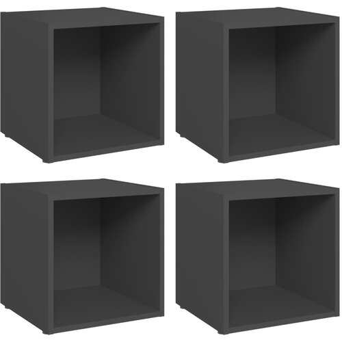 vidaXL TV omarice 4 kosi sive 37x35x37 cm iverna plošča, (20732475) Cene