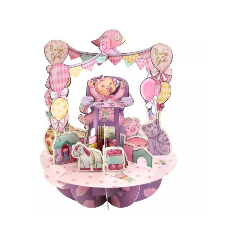 Santoro Pirouettes - Čestitka 3D - Pirouettes, Baby Girl Cene