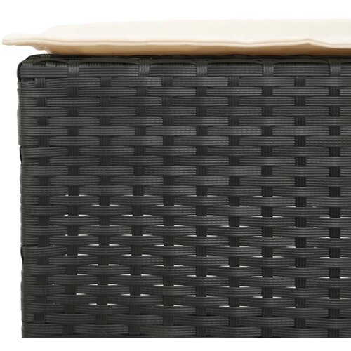  3-dijelni vrtni barski set od poliratana s jastucima crni Crna 80 x 80 x 110 cm Slike