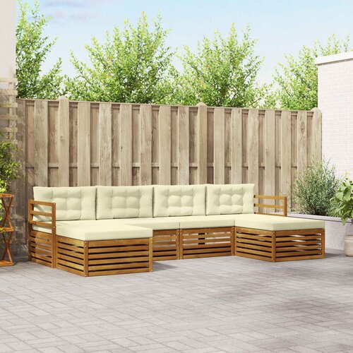  Setovi sofa 6 pcs Prirodna i krem Čvrsto drvo akacije Cene