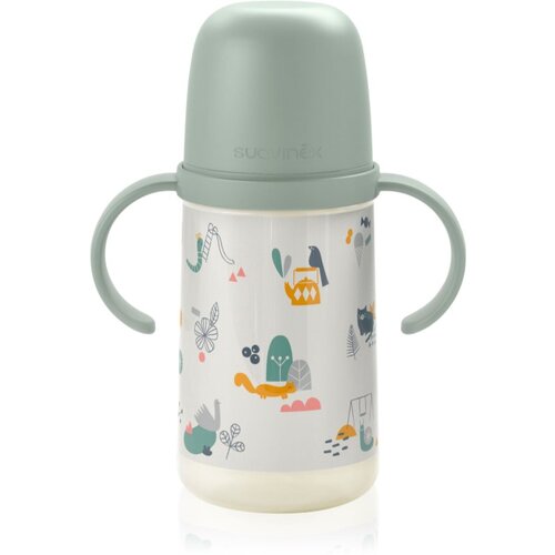 Suavinex Walk Second steklenička za otroke z ročaji 6 m+ Green 270 ml Slike