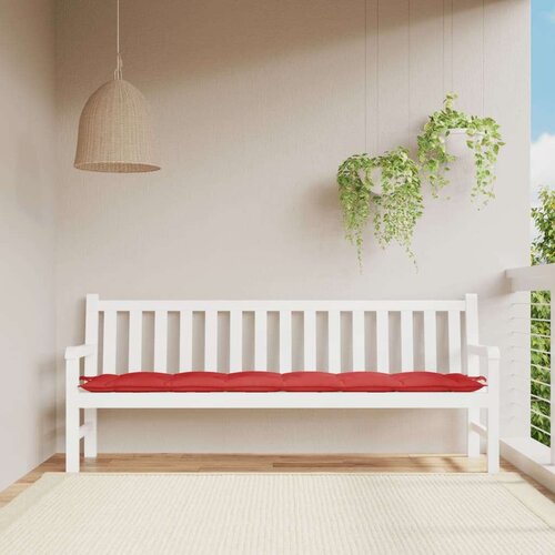  Jastuk za vrtnu klupu crveni 200 x 50 x 7 cm od tkanine Oxford Slike