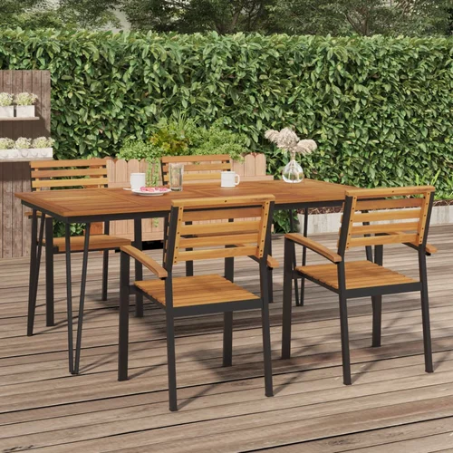 vidaXL Vrtna miza z nogami V oblike 180x90x75 cm trden akacijev les