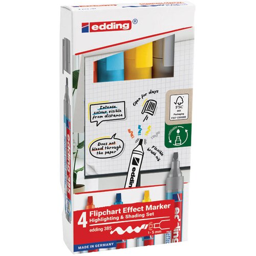 Marker FLIPCHART EFFECT 1-5 MM EDDING 385/4BOJE Cene