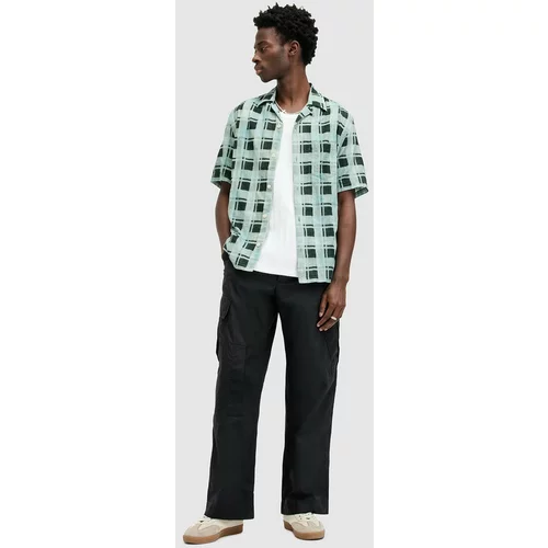 AllSaints Pamučne hlače VERGE boja: crna, ravni kroj, M011TA