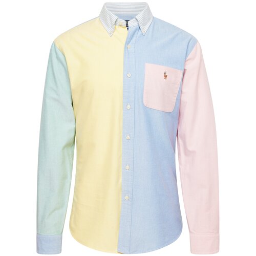 Polo Ralph Lauren Srajca svetlo modra / svetlo rumena / meta / rosé Cene